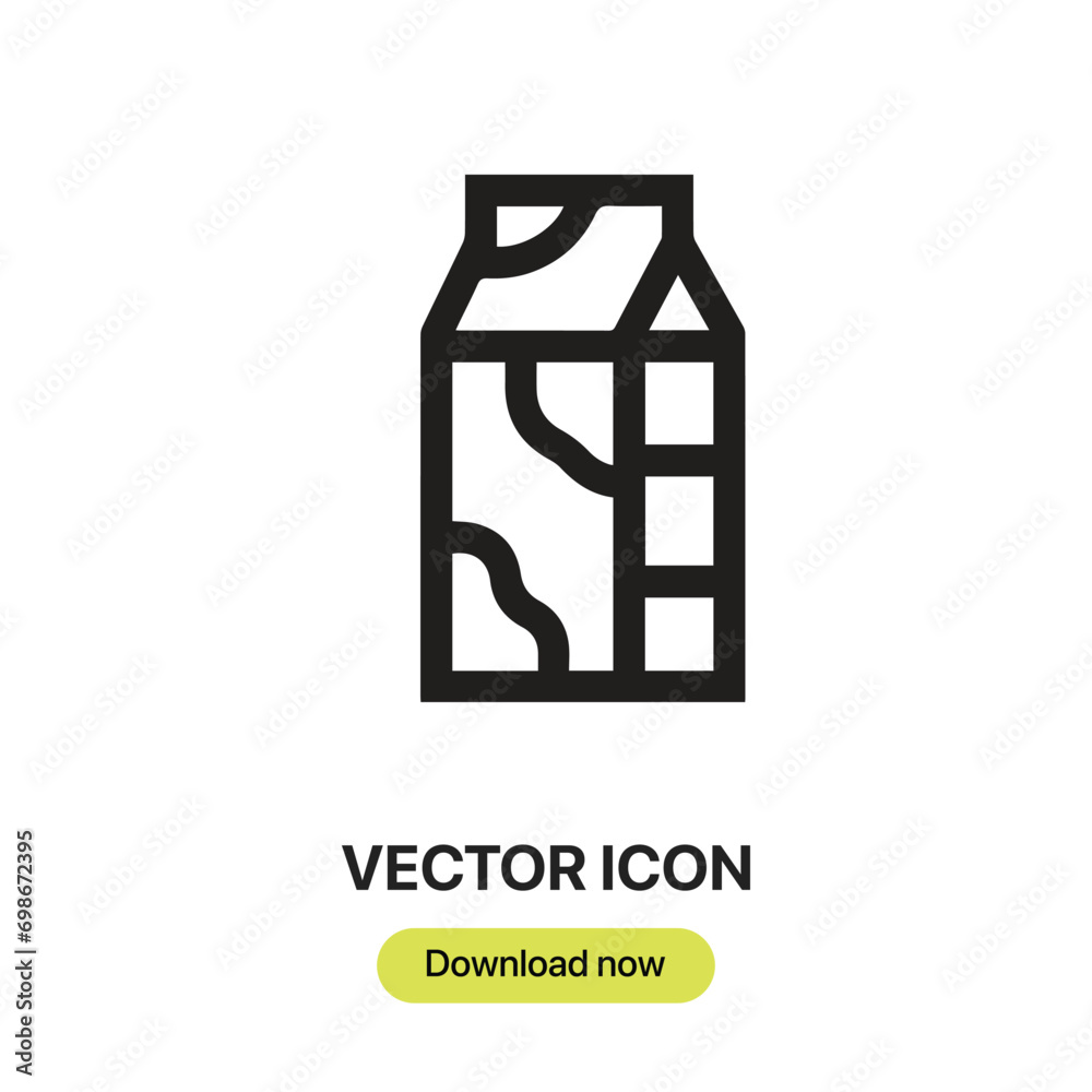 Fototapete milk icon vector. linear-style sign for mobile concept and web design. milk symbol illustration. pix