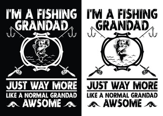 Fototapeta premium Fishing vector design template. For fishing t-shirt and poster with quote and illustration. Fishing dad tee.