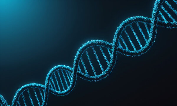 DNA helix on blue background