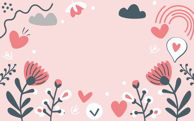 Valentine's day, women's day, spring abstract background poster with copy space. Good for postcards, email header, wallpaper, banner, events, covers, advertising, and more.