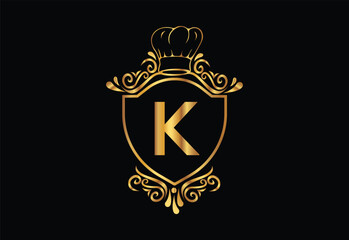 Kitchen chef had with latter K illustrator icon