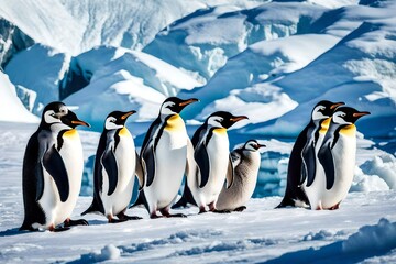 penguins on the ice Generated with AI.