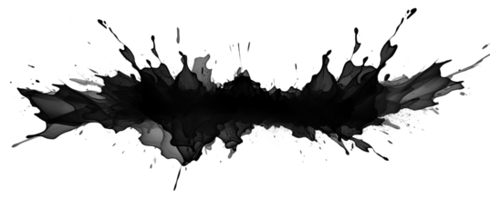 Abstract black Splash. Isolated on transparent background