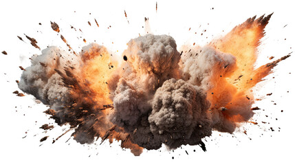 Bomb explosions. Isolated on transparent background - obrazy, fototapety, plakaty
