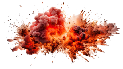 Explosions. Isolated on transparent background