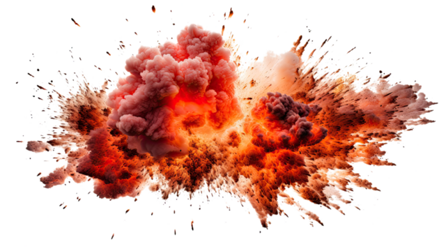 Explosions. Isolated on transparent background
