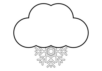 Fototapeta premium Icono de nube con copos de nieve. 