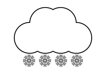 Icono de nube con copos de nieve. 