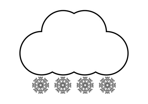Icono de nube con copos de nieve. 