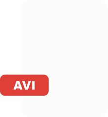 avi File extension icon flat style.