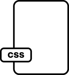 css File format icon outline style. File extension icon.