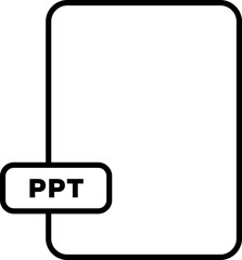 ppt File format icon outline style. File extension icon.