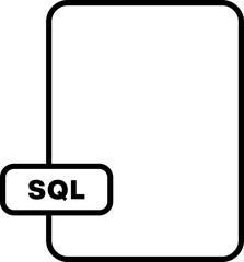 sql File format icon outline style. File extension icon.