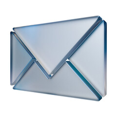 blue glass mail envelope 3d 