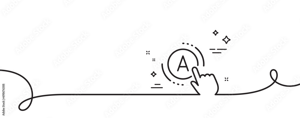 Poster ab testing line icon. continuous one line with curl. ui test button sign. ab testing single outline 