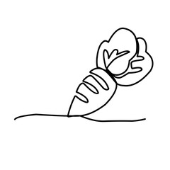 vegetable continuous line art