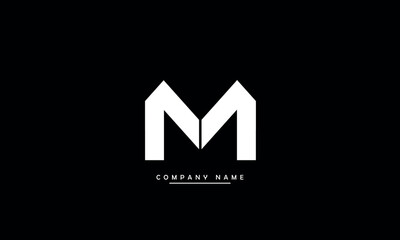 M Abstract Letter Logo Monogram