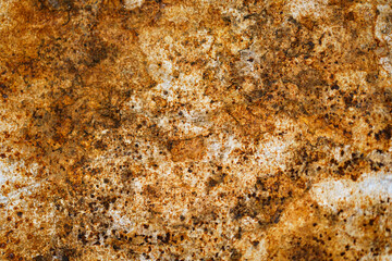 Detail of rusty old metal board close up.