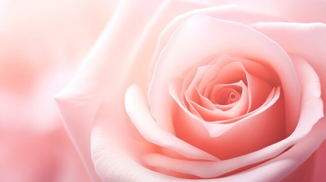 Happy valentine's day, Extreme close up of a pink rose, generative ai
