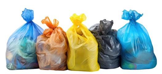 Garbage plastic bags cut out