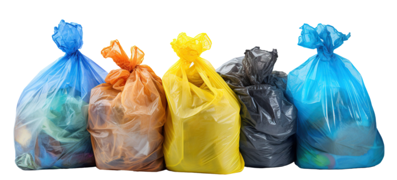 Garbage plastic bags cut out