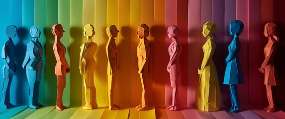 Colorful Paper Cutouts of People