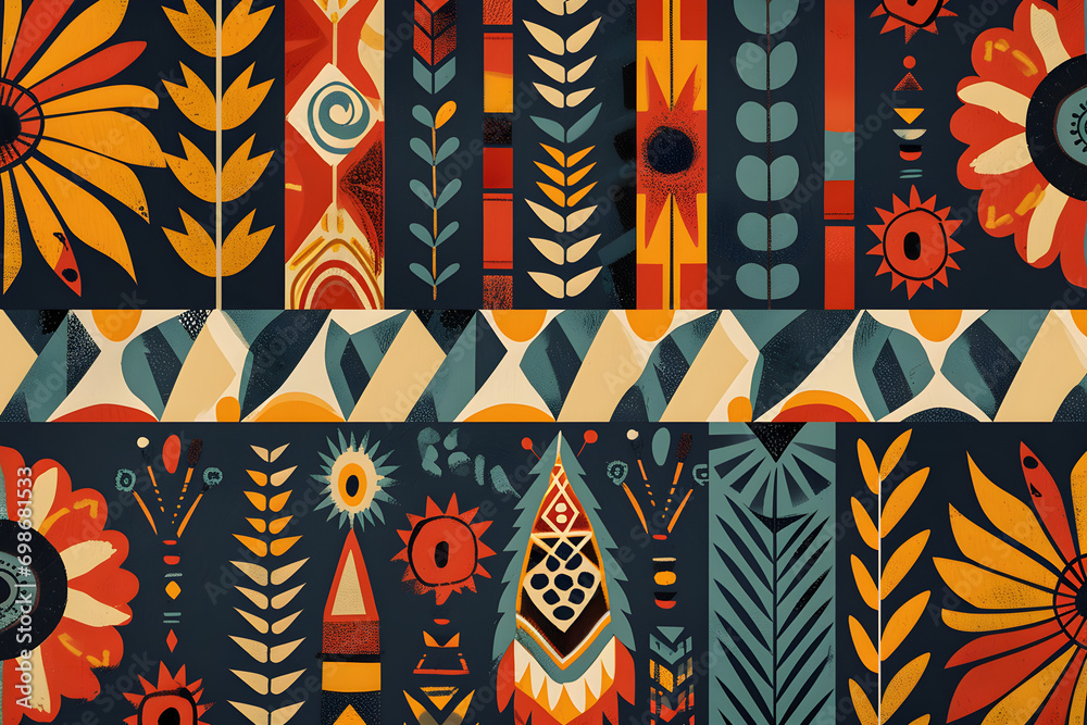 Poster simple south african pattern design