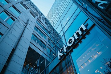 Kom Building with Blue Windows