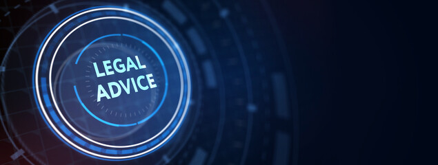 Business, Technology, Internet and network concept. Labor law, Lawyer, Attorney at law, Legal advice concept on virtual screen. 3d illustration