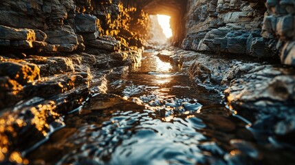 A Tunnel With Water Coming Out of It