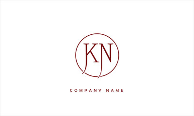 KN, NK, K, N Abstract Letters Logo Monogram