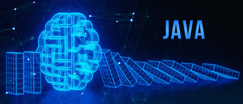 Software, web development, programming concept. Programming languages java and program. Software development. 3d illustration