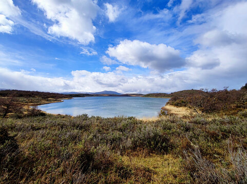 A lake on an island in Patagonia, Argentina, Tierra del Fuego