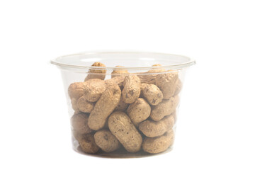 Peanuts in shell on white background