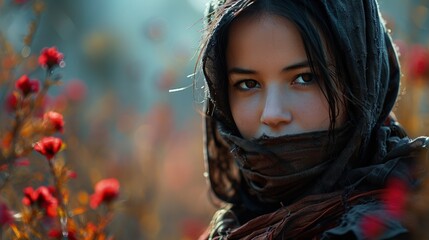 A Woman Wearing a Scarf