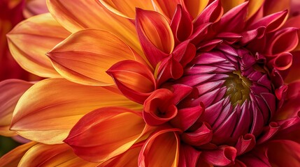 Valentine's Day Dahlia Flower Close-Up in Washington State