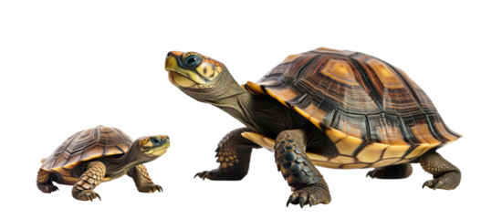 Turtle and baby turtle, cut out