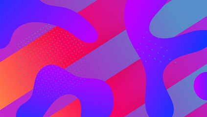 Geometric Layout. Trendy Page. Rainbow Shape. Flow Landing Page. Flat Minimal Banner. Pink Mobile Cover. Colorful Backdrop. Modern Texture. Violet Geometric Layout