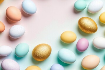 Happy Easter background, pastel colors.