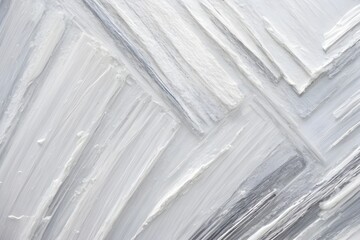 Closeup of abstract white and silver texture background. Visible oil, acrylic brushstroke, pallet knife paint on canvas. Contemporary art painting.	 - obrazy, fototapety, plakaty
