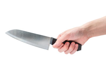 包丁を持つ手・切る・刺す・調理するイメージ｜背景透過切り抜き合成用png素材