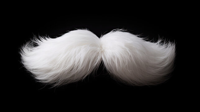 White moustache. Isolated on black background.	
