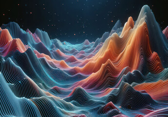 colorful and dynamic display of swirling lines and dots that create a visual representation of...