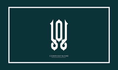 OW or WO Alphabet letters logo monogram