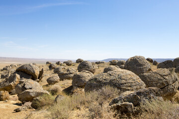 Fototapeta na wymiar Valley of the spheres, Torysh, Mangystau region, Kazakhstan