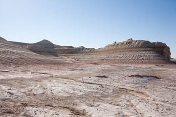 Kyzylkup rock strata landscape, Mangystau desert, Kazakhstan