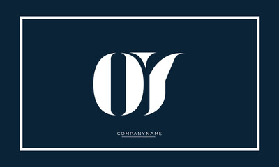 Alphabet letters OY or YO logo monogram