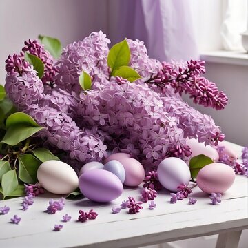 Easter background with lilac