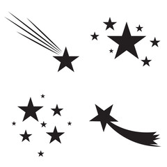 Shooting stars icon vector set. Comet tail or star trail illustration sign collection. Shooting stars vector. EPS 10 - obrazy, fototapety, plakaty