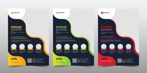 Fast food restaurant menu and flyer poster cover design template